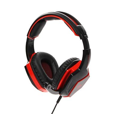 Red Fighter H2 czerwono-czarne / Słuchawki gamingowe z mikrofonem / regulacją głośności / 2x Jack 3,5mm / 2,2m