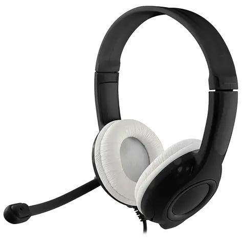Media-Tech EPSILION czarno-biały / słuchawki z mikrofonem / USB / 1,9 m
