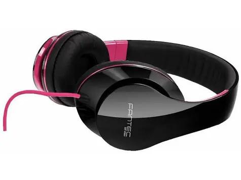 Fantec SHP-250AJ-PK czarno-różowy / słuchawki przewodowe / jack 3,5mm / przetworniki 40mm / kabel 1,2 m
