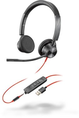 Poly BLACKWIRE 3325 czarny / zestaw słuchawkowy / mikrofon / dwie słuchawki / USB-A / gniazdo 3,5 mm / kontroler