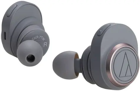 AUDIO-TECHNICA ATH-CKR7TW szary / słuchawki bezprzewodowe / mikrofon / Bluetooth 5.0 / Qualcomm aptX / etui ładujące