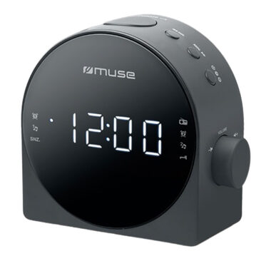 Muse M-185 CR czarny / Budzik z radiem / FM / MW / PLL / 3,5mm