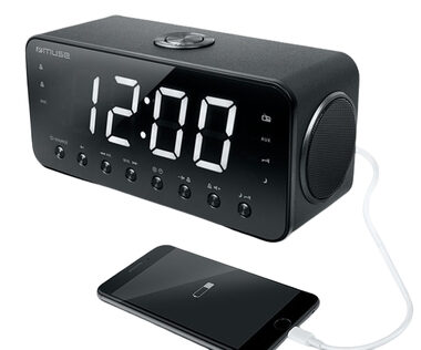 Muse M-192 CR czarny / Budzik z radiem / FM / 3,5mm