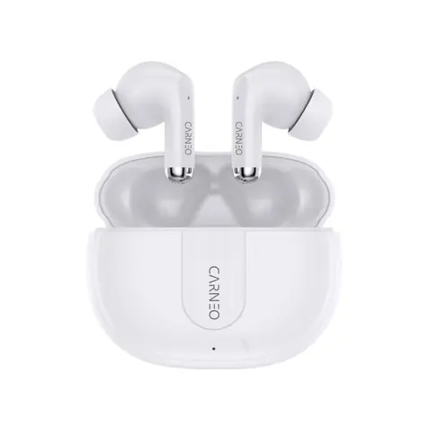 CARNEO 4Fun Mini białe / Bezprzewodowe słuchawki douszne / do 46h / USB-C / 96 dB / Bluetooth 5.0