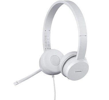 Lenovo 110 Stereofoniczne słuchawki USB szare / Słuchawki przewodowe / mikrofon / USB-A