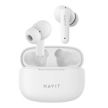 Havit TW967W biały / Bezprzewodowe słuchawki douszne / mikrofon / Bluetooth 5.1 / etui ładujące / do 5 h