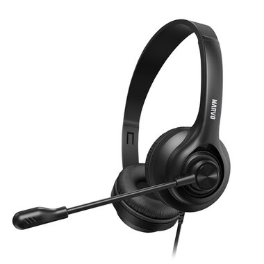 Marvo HP1001 czarny / Słuchawki / mikrofon / 1,7 m / 2x gniazdo 3,5 mm