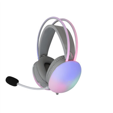 White Shark GH-2342 Firefly biały / Zestaw słuchawkowy do gier / 2,1 m / 2 x 3,5 mm + USB / RGB / PC i Mac oraz Xbox i PS4/PS5