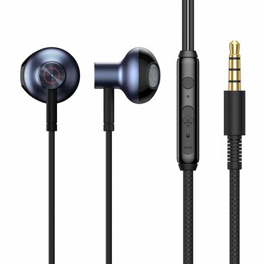 Baseus Encok H19 czarny / słuchawki z mikrofonem / przycisk sterujący / jack 3,5mm / 1,2 m
