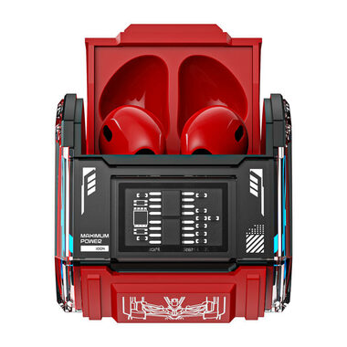 TWS Transformers MG-C03 czerwony / Słuchawki bezprzewodowe / mikrofon / BT 5.3 / etui ładujące 