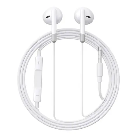 Joyroom JR-EW01 biały / Słuchawki douszne / gniazdo 3,5 mm / 1,2 m 