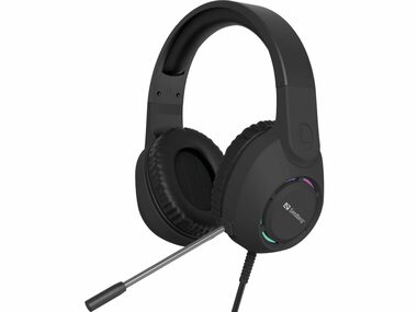 Zestaw słuchawkowy Sandberg BossBlaster czarny / gamingowy z mikrofonem / USB-A / oświetleniem LED