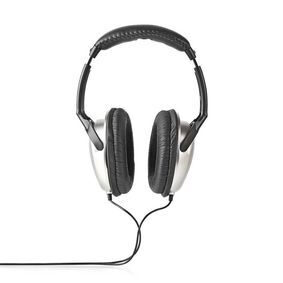 Słuchawki nauszne Nedis Wired Over-Ear Czarno-srebrne / Długość kabla: 2,70 m / Regulacja głośności 