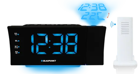 Blaupunkt CRP81USB czarny / radiobudzik / wyświetlacz LED / projekcja czasu i temperatury / ściemnialny 