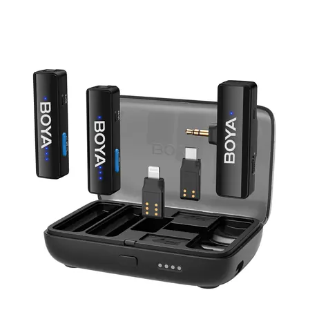 Boya BOYALINK V2.0 czarny / Mikrofon krawatowy / Lightning i USB-C