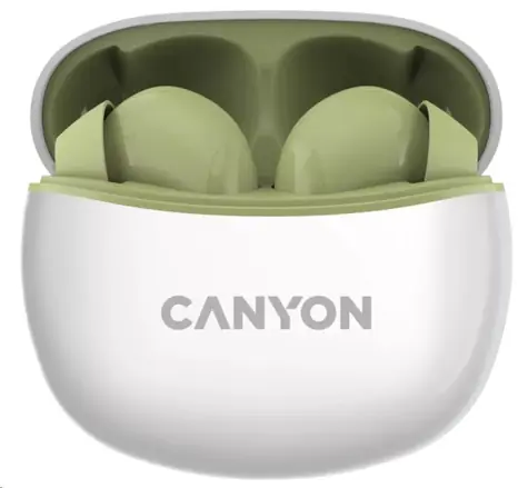 Canyon TWS-5 oliwkowe / słuchawki z mikrofonem / BT 5.3 / etui 500mAh