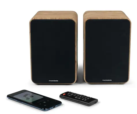 Thomson WS602DUO brązowy / głośniki HiFi / 2.0 / BT 5.0 / RCA / 100W