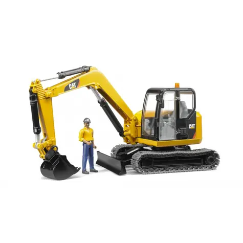 Minikoparka Bruder 02466 CAT z figurką pracownika budowlanego / 1:16 / od 4 lat