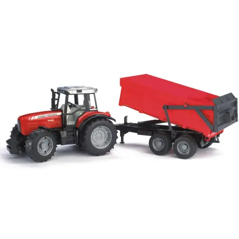 Ciągnik Bruder 02045 Massey Ferguson 7480 z samochodem / 1:16 / od 3 lat