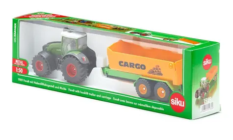 Siku Farmer 1989 Ciągnik Fendt z przyczepą wywrotką / 1:50 / od 3 lat