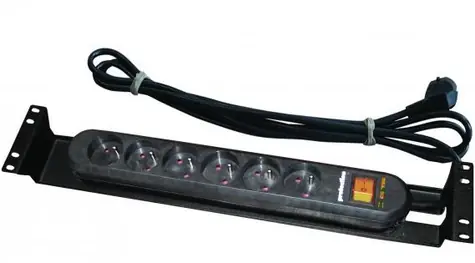 Conteg Panel zasilający, 6x230V, 19", zabezpieczenie przeciwprzepięciowe 2U