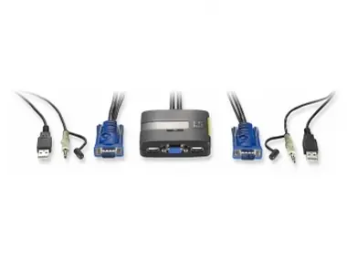 2- Port kabel USB LevelOne Przełącznik KVM - w zestawie kable