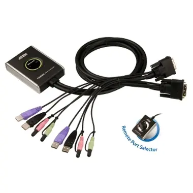 Aten CS682 / 2- Port przełącznik USB DVI KVM / Audio 2.1 / Zdalny selektor Port / 1,8m