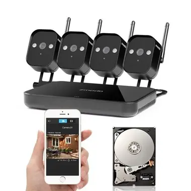 Zmodo 720P Wifi Mini NVR+4xIP CAM+1TB HDD/czarny