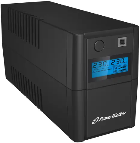 PowerWalker VI 650 SHL / UPS zapasowy / 650 VA / 360 W / 2x Schuko / RJ11 / USB