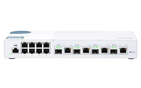 Przełącznik QNAP QSW-M408-4C 10GbE biały / 8x GbE / 4X combo 10GbE SFP+ / QoS / biały