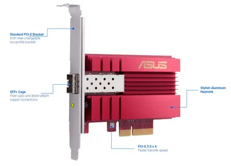 Karta sieciowa Asus XG-C100F / karta PCI Express / 1 x 10GBase-T / QoS