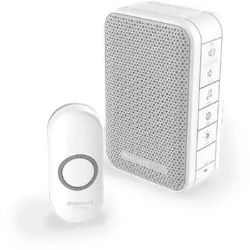 Bezprzewodowy dzwonek do drzwi Honeywell Home DC313N, seria 3/6 melodii / przenośna podstawa / design. przycisk