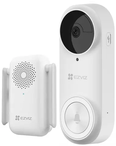 Zestaw inteligentny Ezviz DB2 Pro biały / Wi-Fi / wideotelefon / bezprzewodowy dzwonek do drzwi / 2544x1888 / IP65