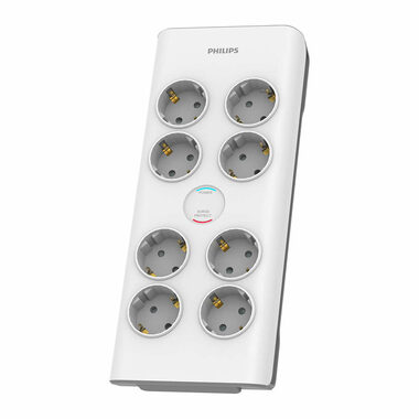 Philips SPN7080WA/58 biały / Ochrona przeciwprzepięciowa / Schuko / 8 gniazd / 2m