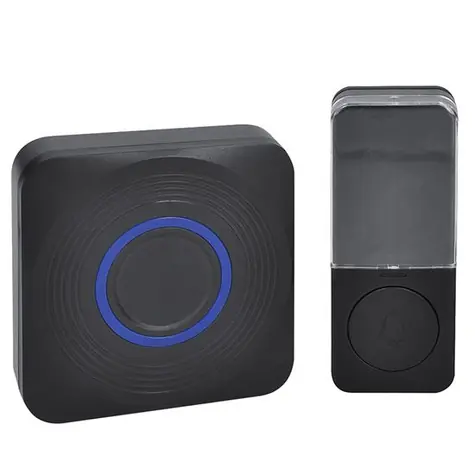 Bezprzewodowy dzwonek do drzwi Solight czarny / bateria + USB / 200m / kod do nauki