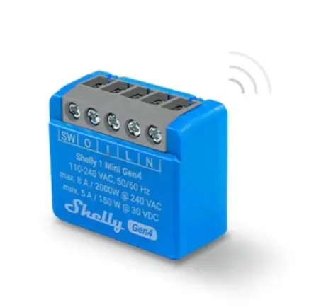 Shelly 1 Mini Smart Wi-Fi Relay (1 kanał) / Wi-Fi / Bluetooth / 8A