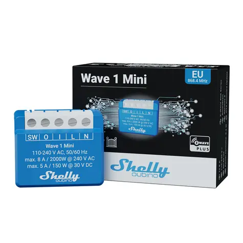 Shelly Wave 1 Mini LR / moduł przełączający 1x 8A / Z-Wave