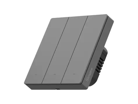 Sonoff SwitchMan Smart Wall Switch M5 Matter / 3-przyciskowy / 86 mm / ciemnoszary