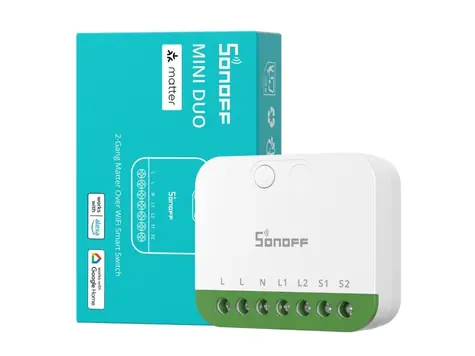 Sonoff MINI-2GS MINI DUO / Inteligentny przełącznik / 2 kanały / WiFi / Matter