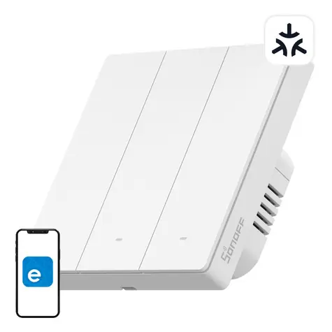 Sonoff SwitchMan Smart Wall Switch M5 Matter biały / 3-przyciskowy / 86 mm 