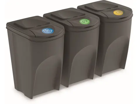 Prosperplast SORTIBOX 3 x 35 l szary / Kosz na śmieci 
