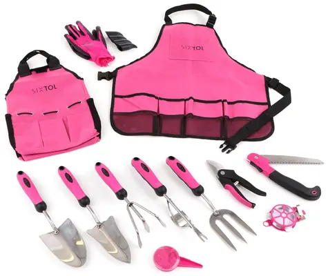 SIXTOL GARDEN PINK 12 / Zestaw narzędzi ogrodowych / 12 szt