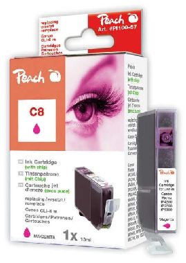 Wkład kompatybilny z Peach Canon CLI-8M, Magenta, 14 ml