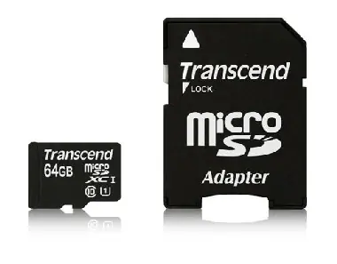 Transcend Micro SDXC 64 GB + adapter SD / Micro SDXC / 64 GB / klasa 10 UHS-1