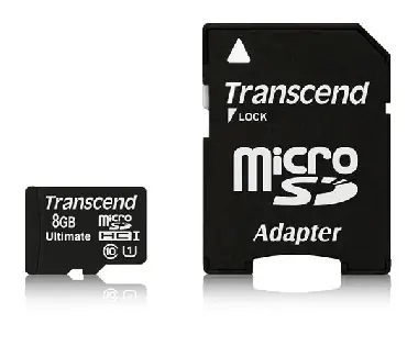 Karta Transcend Micro SDHC 8 GB klasy 10 UHS-I + adapter