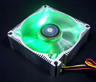 AeroCool Aerofan ALU-Quad Green / Aluminiowy wentylator świetlny / 80X80X25mm 