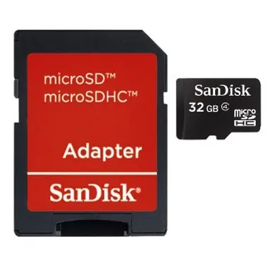 SanDisk microSDHC 32 GB + adapter / klasa 4 / odpowiedni do HD