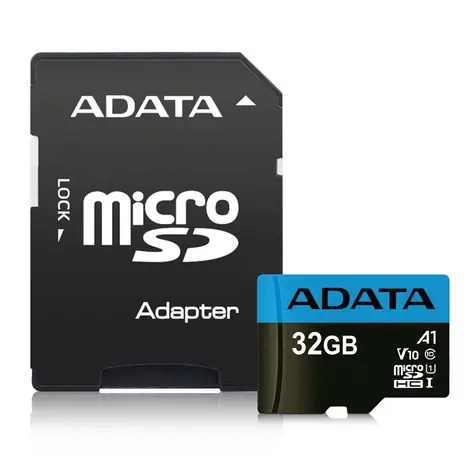 ADATA Premier 32 GB Micro SDHC + adapter / A1 / UHS-I / CLASS10 / R: 85 MB / W: 20 MB