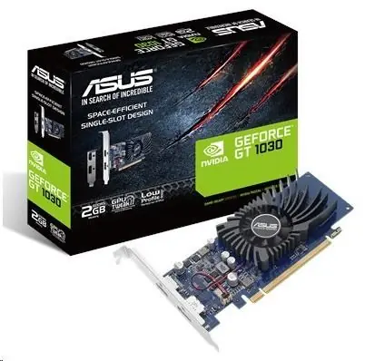 Asus GT1030-2G-BRK / 1228 MHz / 2 GB GDDR5 6 GHz / 64-bit / DP + HDMI / Niskoprofilowy / 30 W