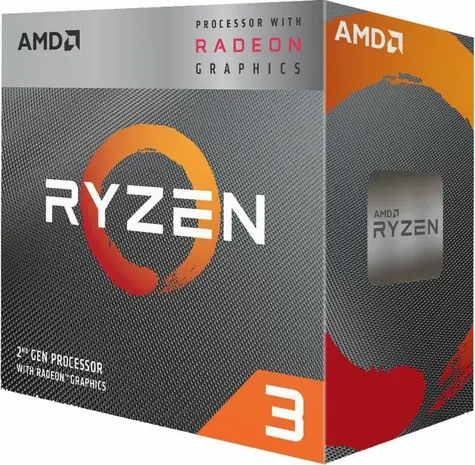 AMD RYZEN 3 3200G @ 3,6 GHz / Turbo 4,0 GHz / 4C4T / L1 384kB L2 2MB L3 4MB / AM4 / Zen 2 / 65W / Wraith
